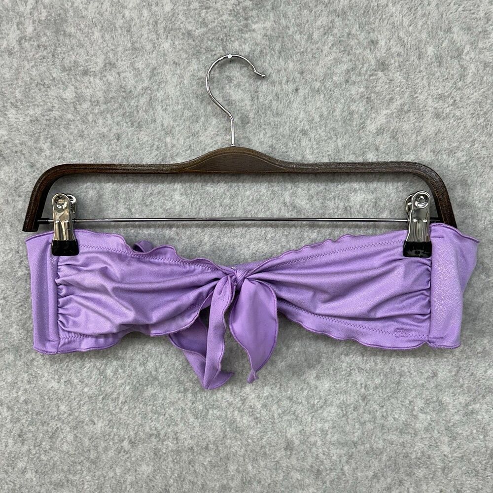Victorias Secret Purple Small Bandeau Knotted Swim Beach Bikini Top Swimsuit
